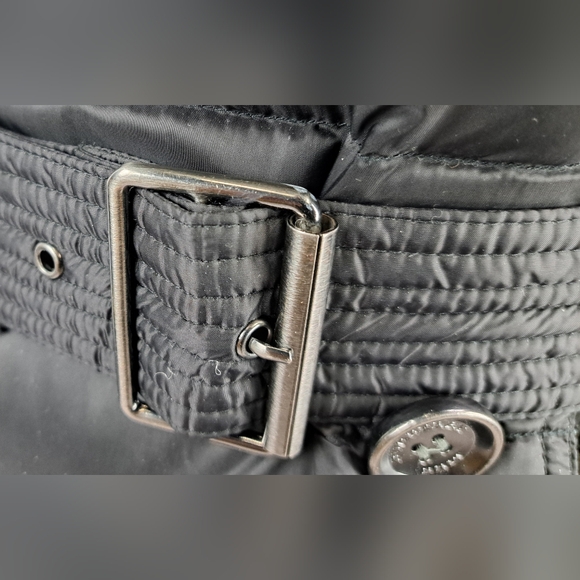 Burberry Women's Puffer Winter Jacket Grey Goose Down Fill Black Hooded Small - Picture 10 of 16